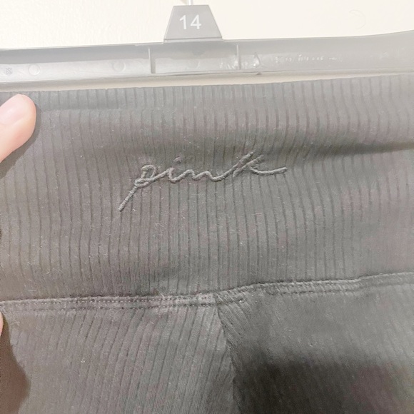 Pink by VS Classic Black Yoga Ribbed Leggings - Picture 2 of 4